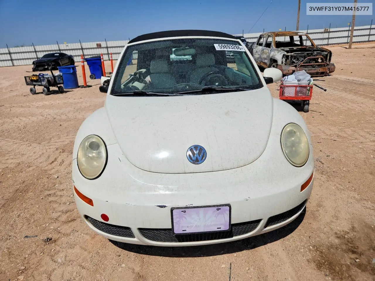 2007 Volkswagen New Beetle Triple White VIN: 3VWFF31Y07M416777 Lot: 59893286