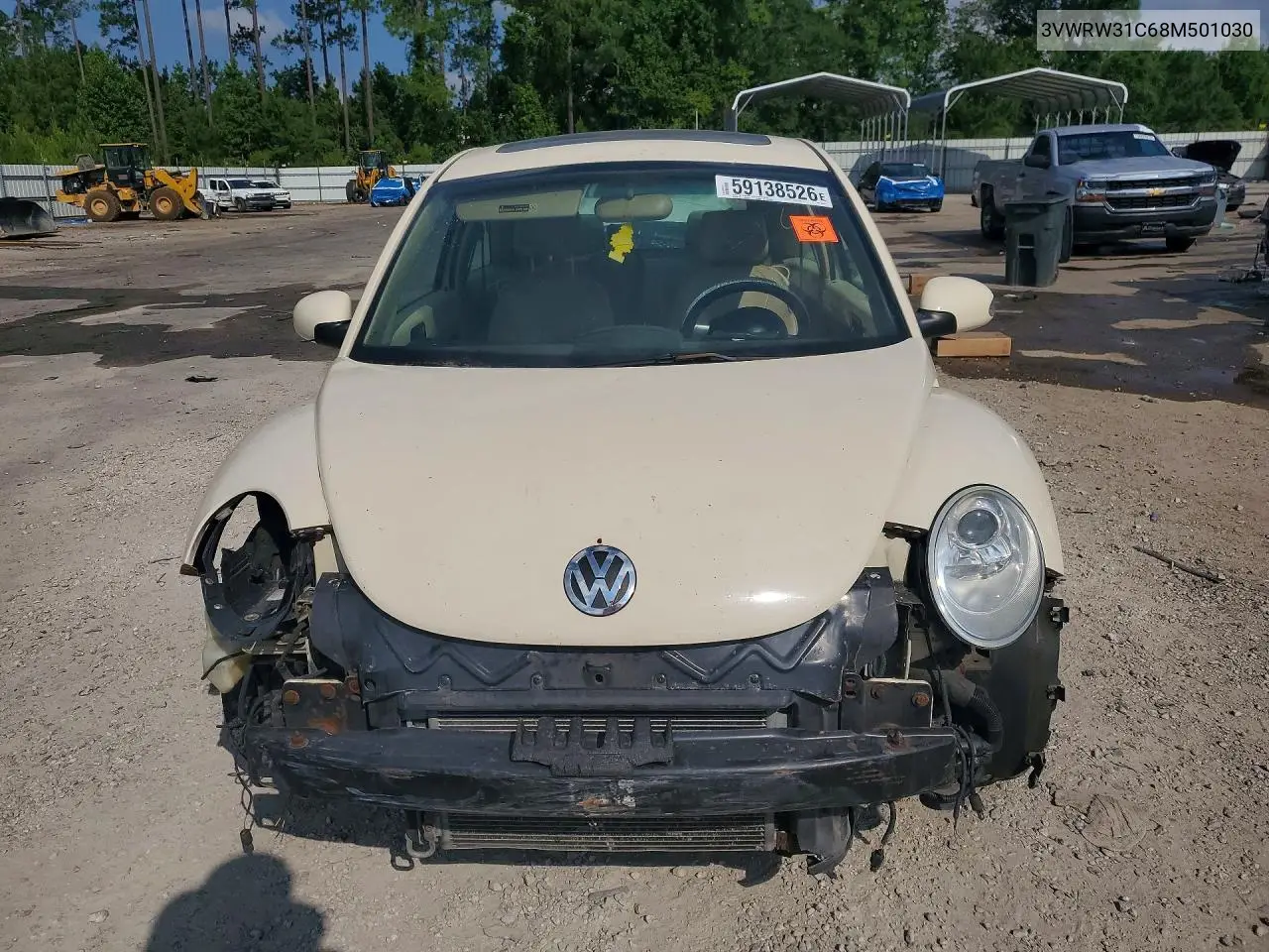2008 Volkswagen New Beetle S VIN: 3VWRW31C68M501030 Lot: 59138526