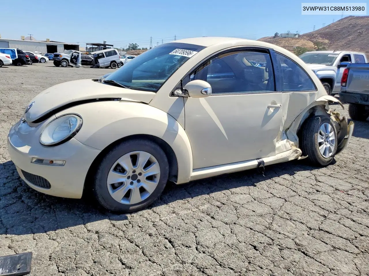 2008 Volkswagen New Beetle S VIN: 3VWPW31C88M513980 Lot: 60709596