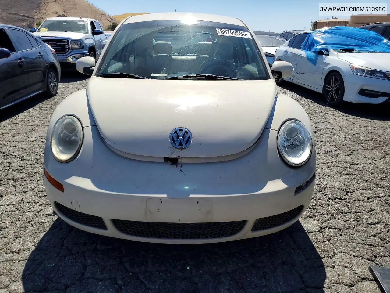 2008 Volkswagen New Beetle S VIN: 3VWPW31C88M513980 Lot: 60709596