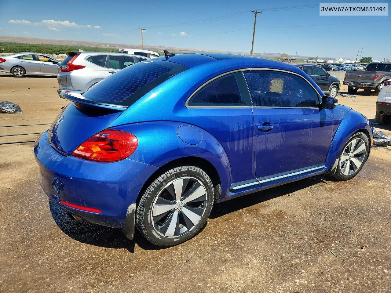 2012 Volkswagen Beetle Turbo VIN: 3VWV67ATXCM651494 Lot: 59628256