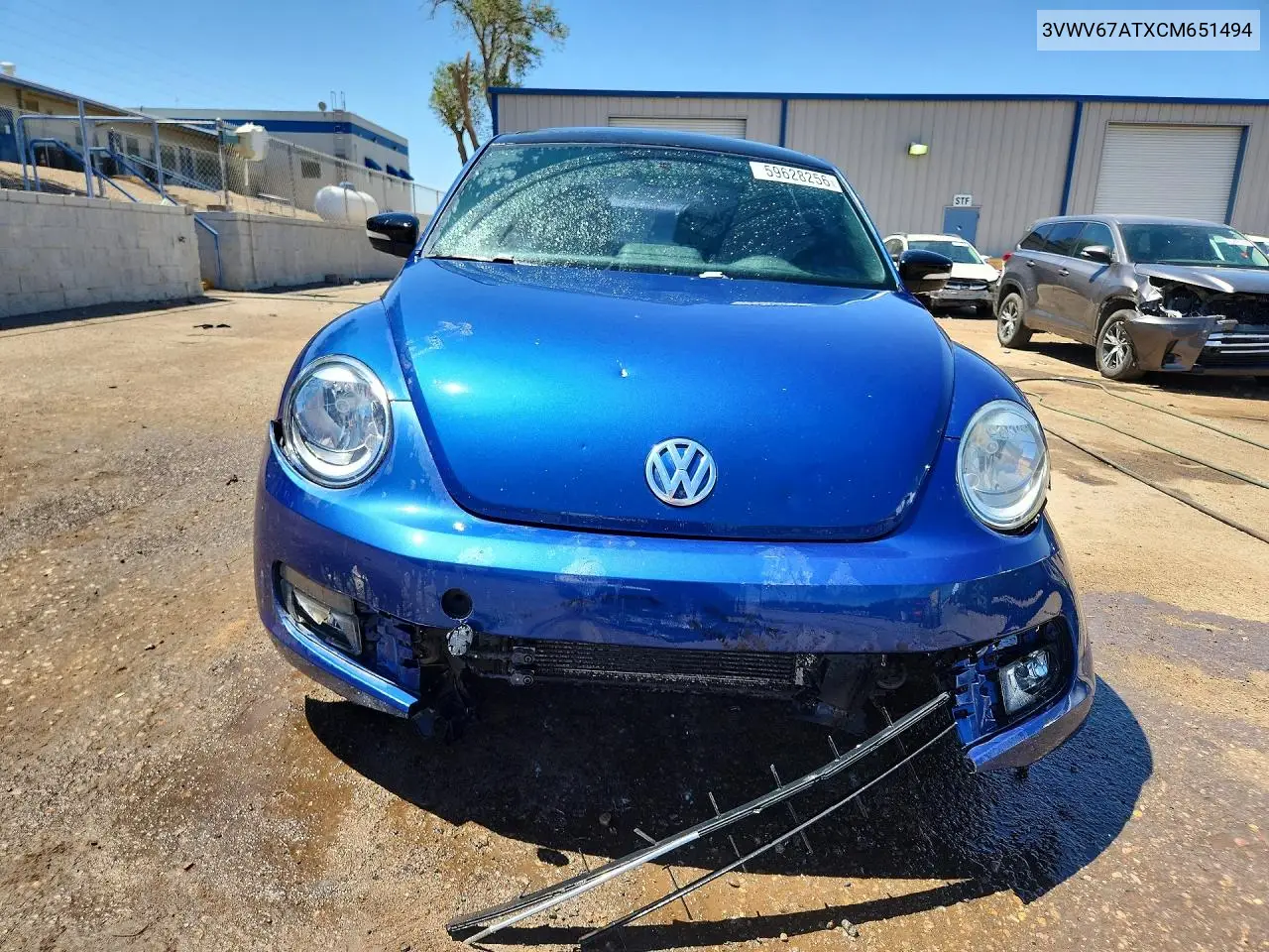 2012 Volkswagen Beetle Turbo VIN: 3VWV67ATXCM651494 Lot: 59628256