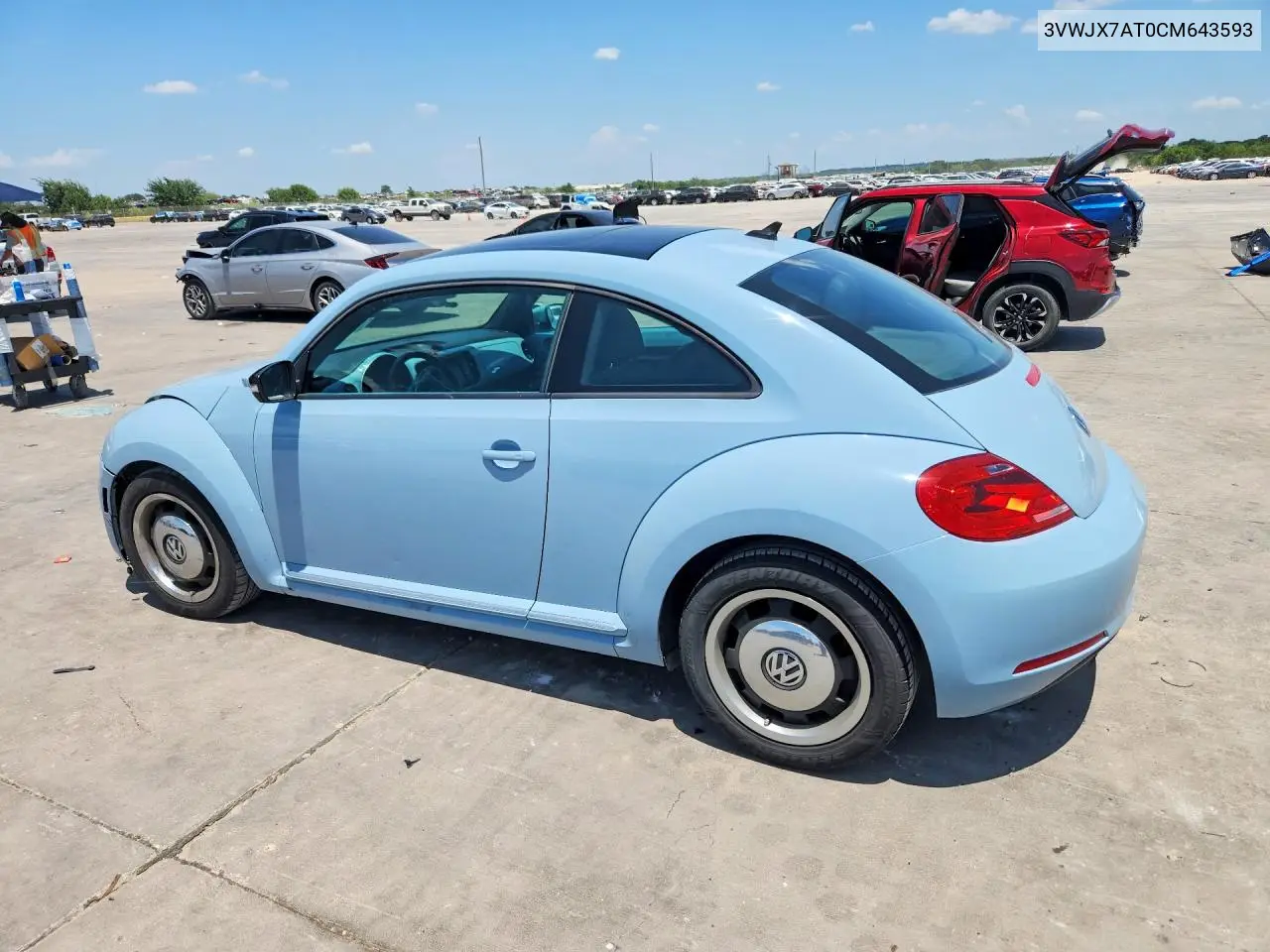 2012 Volkswagen Beetle VIN: 3VWJX7AT0CM643593 Lot: 59667836