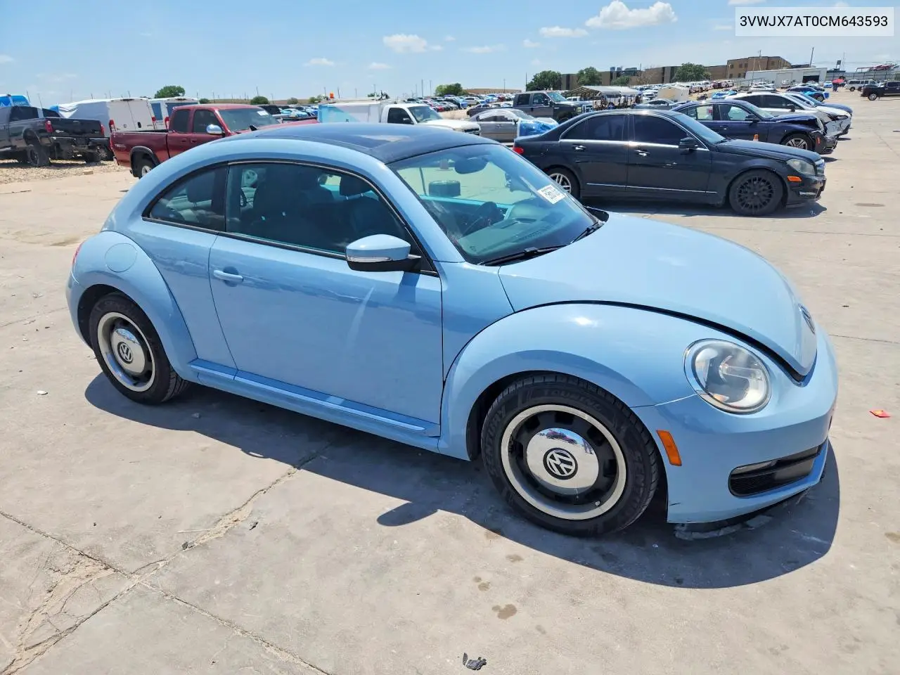2012 Volkswagen Beetle VIN: 3VWJX7AT0CM643593 Lot: 59667836