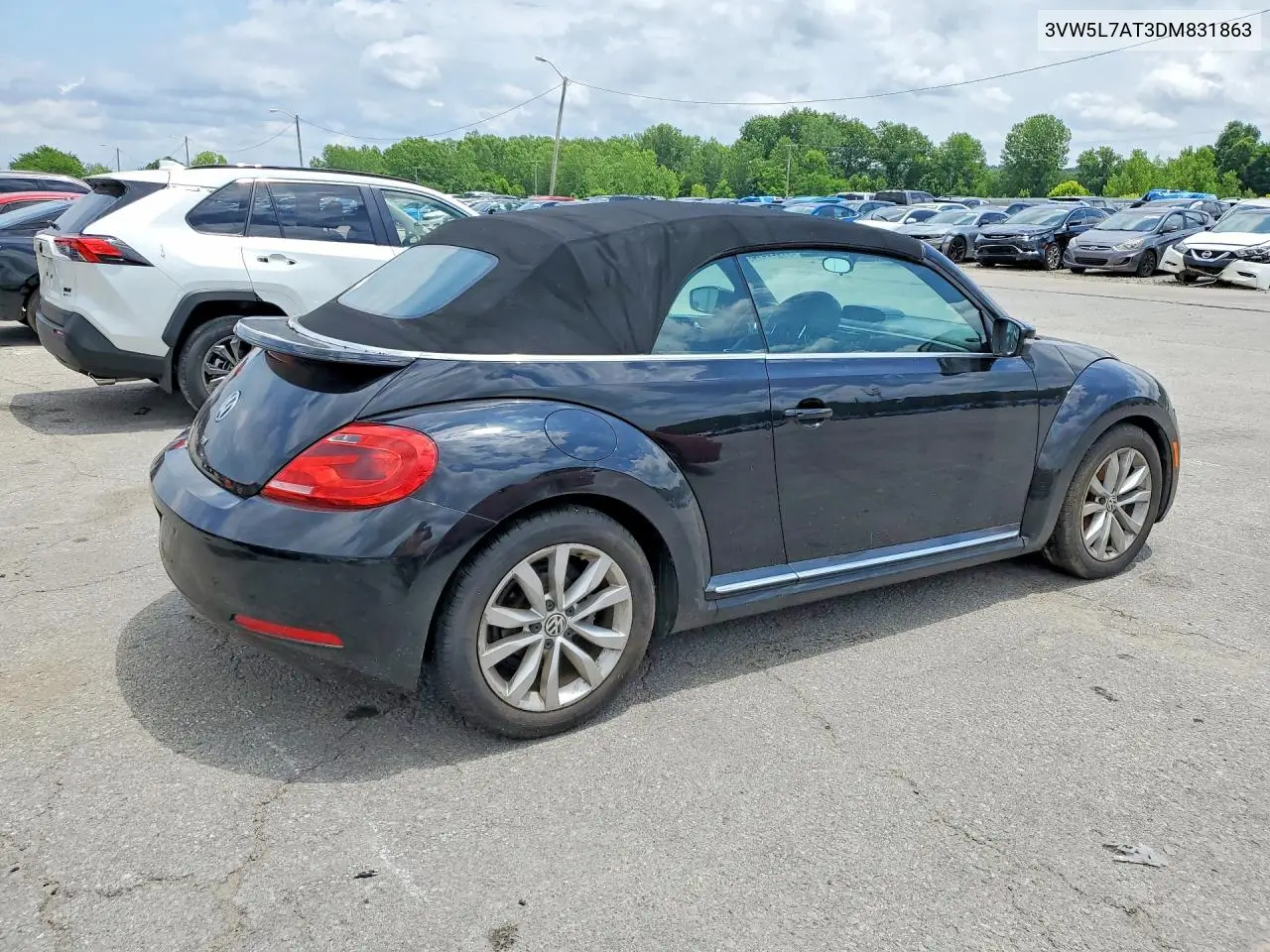 2013 Volkswagen Beetle VIN: 3VW5L7AT3DM831863 Lot: 56623346