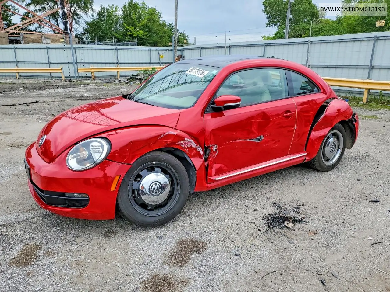 2013 Volkswagen Beetle VIN: 3VWJX7AT8DM613193 Lot: 58773536