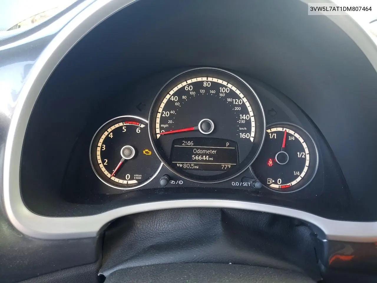 2013 Volkswagen Beetle VIN: 3VW5L7AT1DM807464 Lot: 59920156