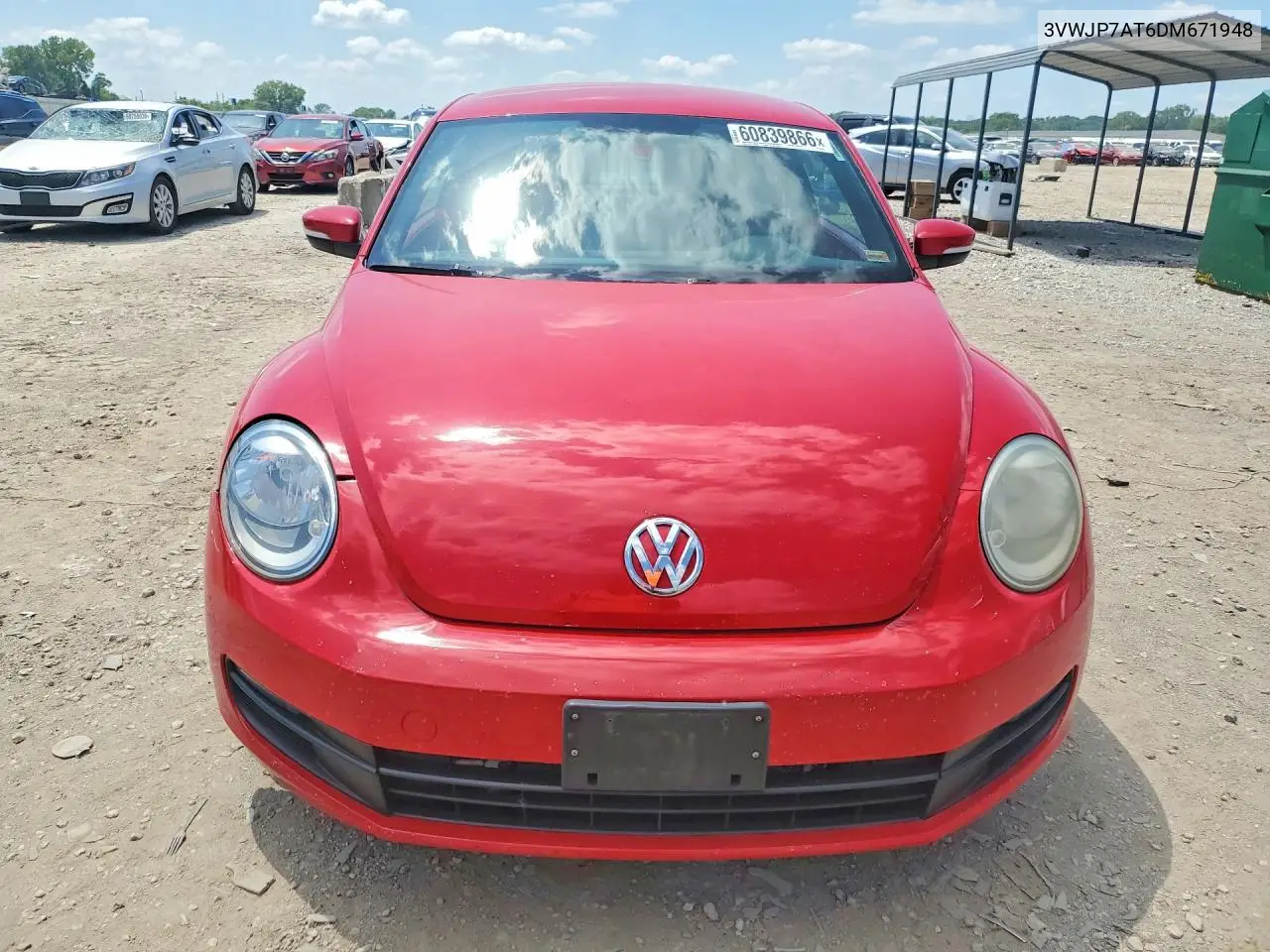 2013 Volkswagen Beetle VIN: 3VWJP7AT6DM671948 Lot: 60839866