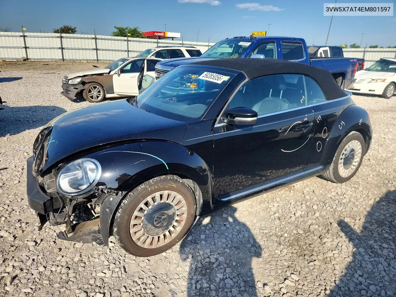 2014 Volkswagen Beetle VIN: 3VW5X7AT4EM801597 Lot: 59385056