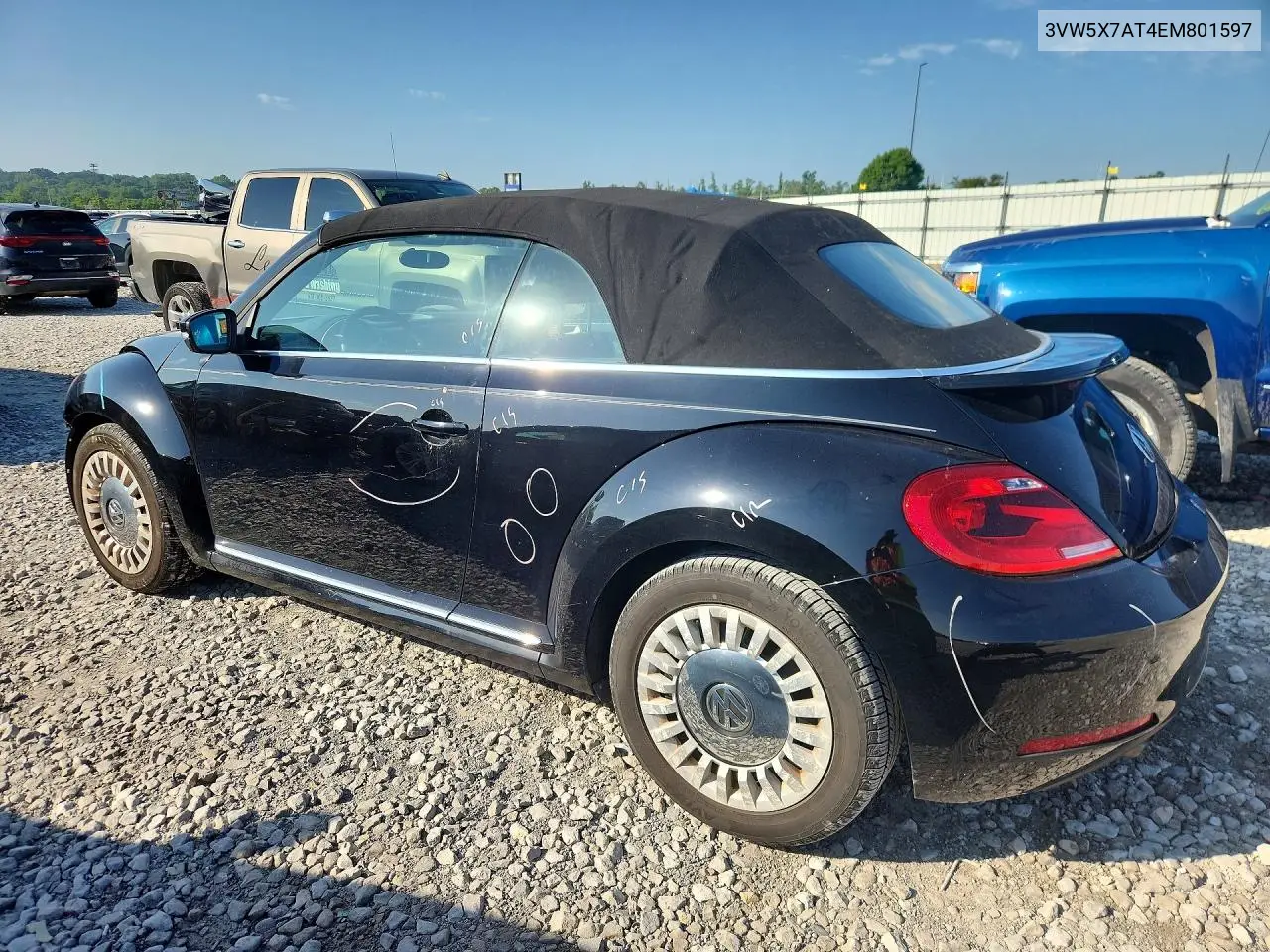 2014 Volkswagen Beetle VIN: 3VW5X7AT4EM801597 Lot: 59385056