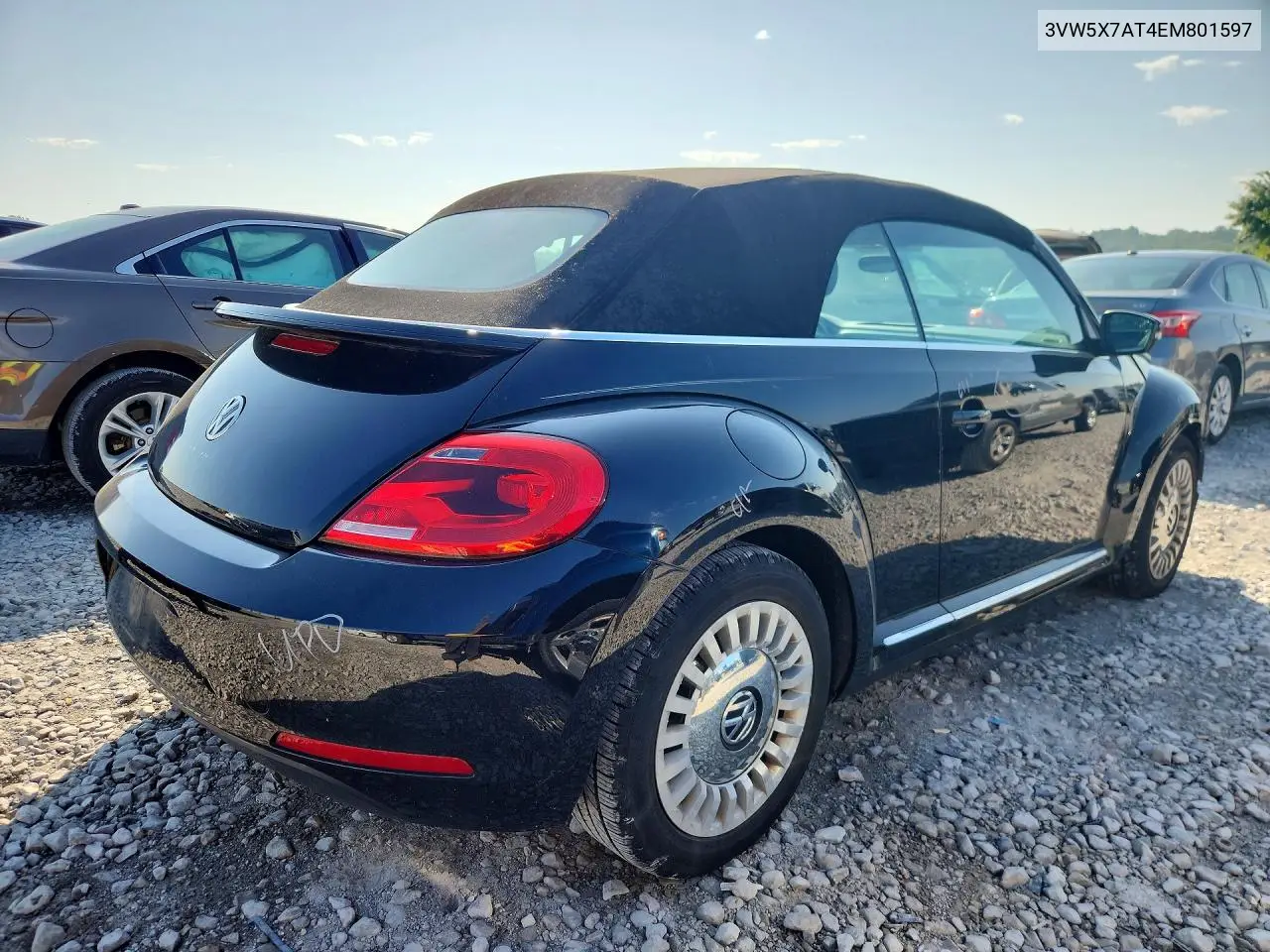 2014 Volkswagen Beetle VIN: 3VW5X7AT4EM801597 Lot: 59385056