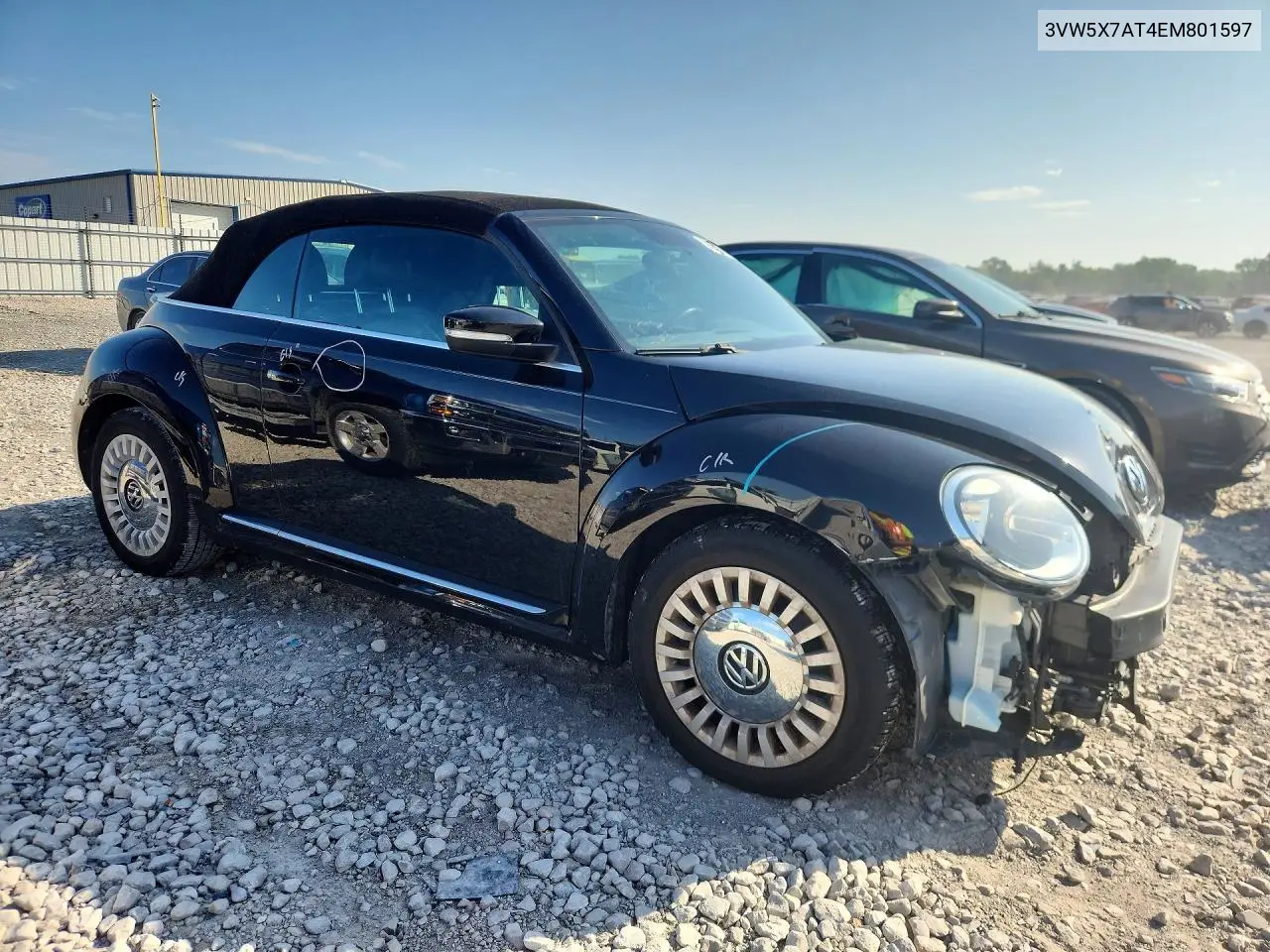 2014 Volkswagen Beetle VIN: 3VW5X7AT4EM801597 Lot: 59385056