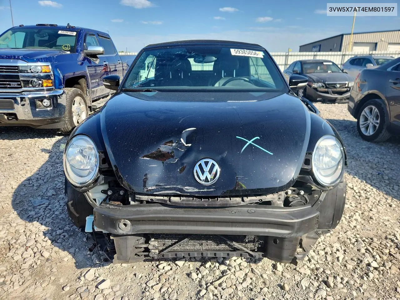 2014 Volkswagen Beetle VIN: 3VW5X7AT4EM801597 Lot: 59385056