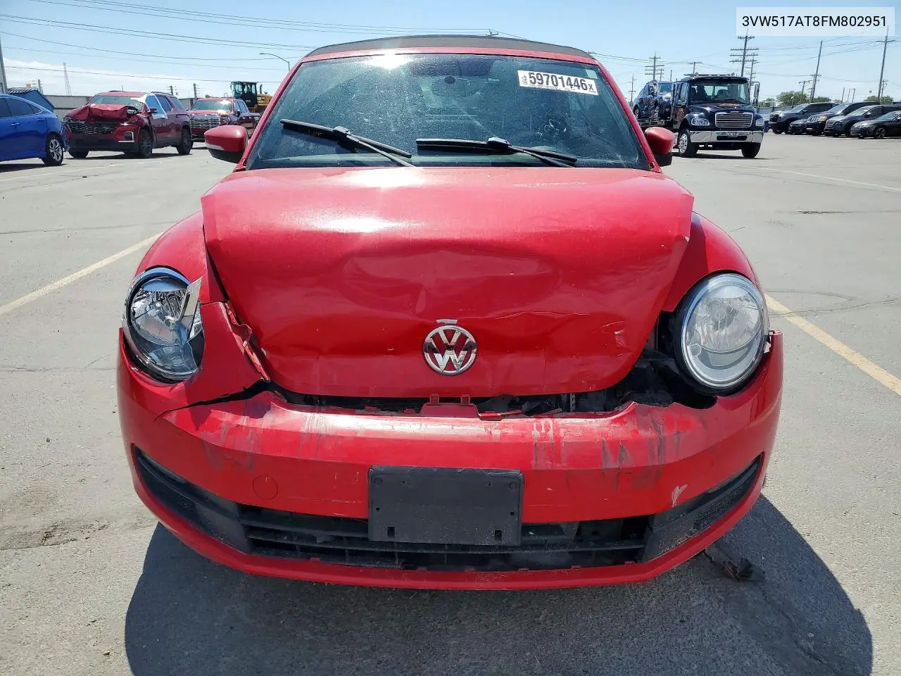 2015 Volkswagen Beetle 1.8T VIN: 3VW517AT8FM802951 Lot: 59701446