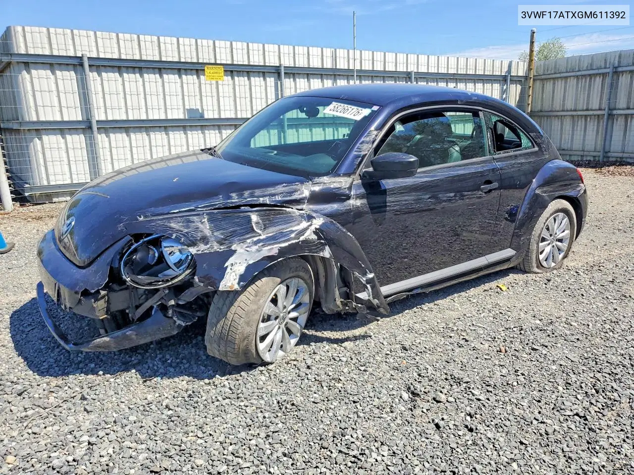 2016 Volkswagen Beetle 1.8T VIN: 3VWF17ATXGM611392 Lot: 58266176