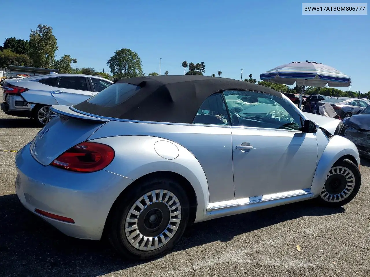 2016 Volkswagen Beetle S/Se/Sel/Denim VIN: 3VW517AT3GM806777 Lot: 60090486