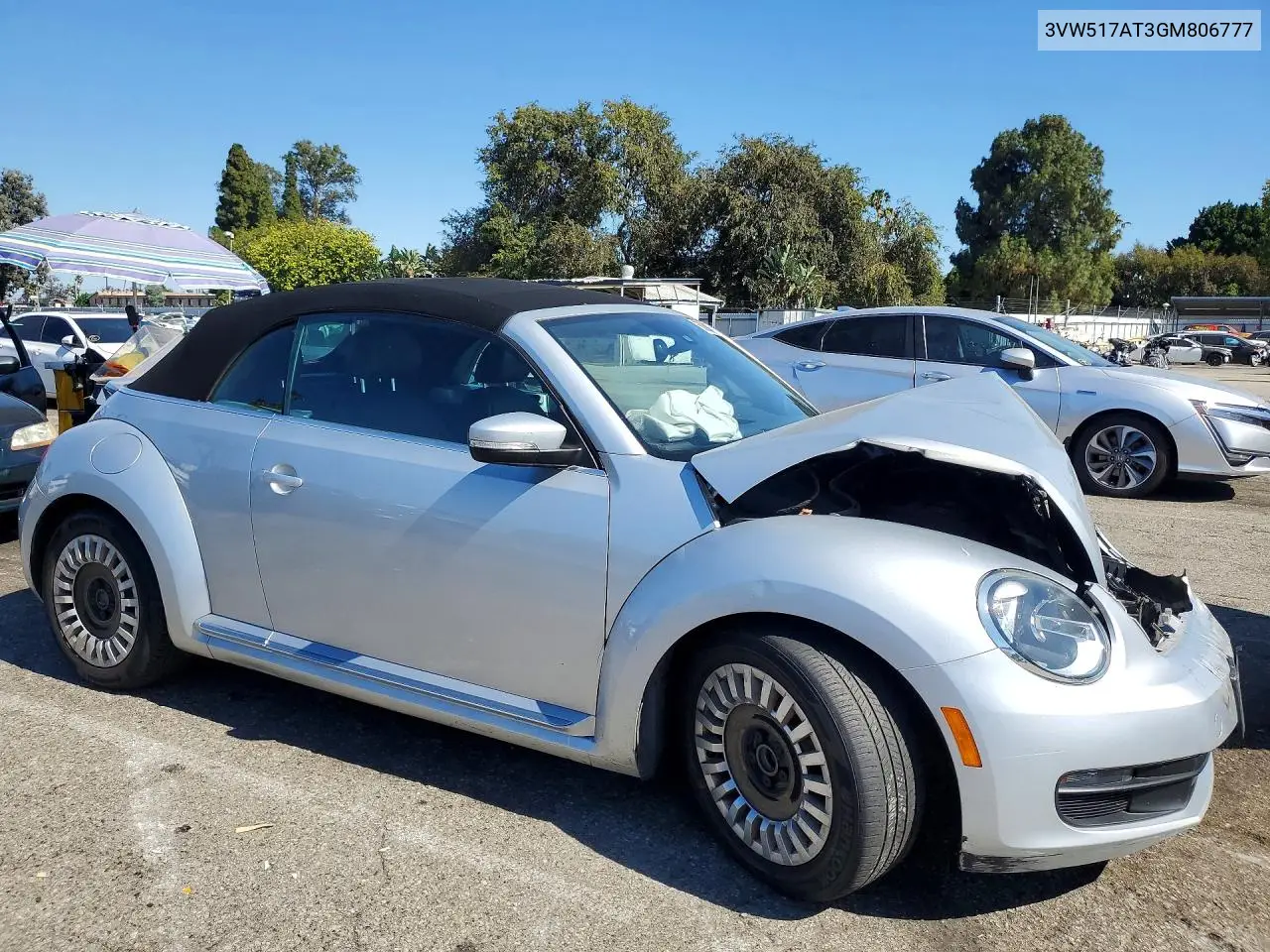 2016 Volkswagen Beetle S/Se/Sel/Denim VIN: 3VW517AT3GM806777 Lot: 60090486