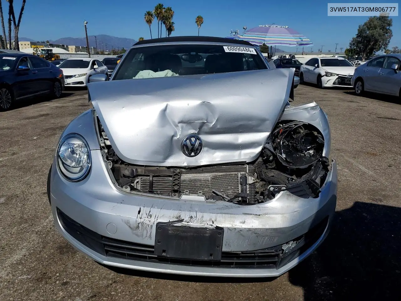 2016 Volkswagen Beetle S/Se/Sel/Denim VIN: 3VW517AT3GM806777 Lot: 60090486
