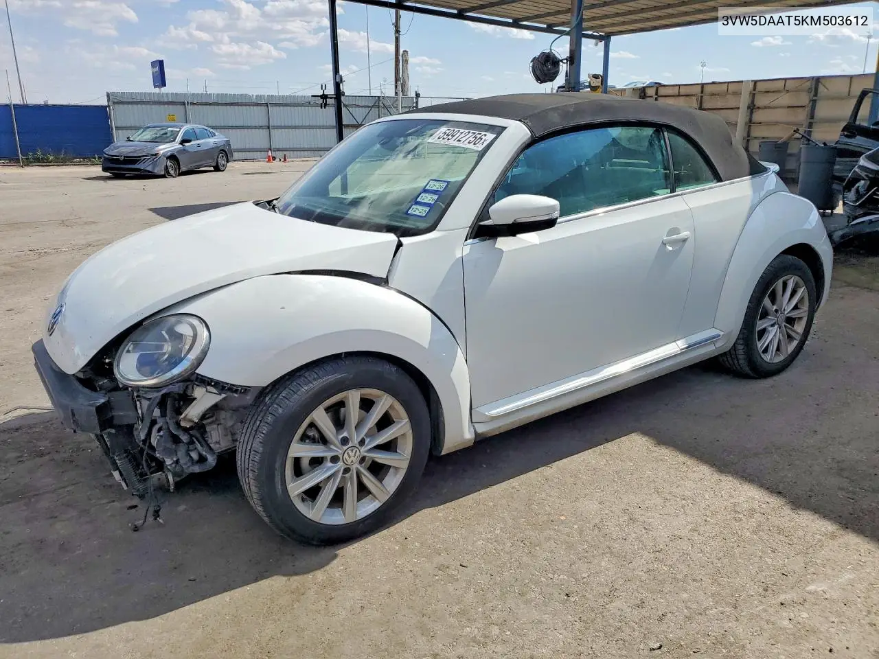 2019 Volkswagen Beetle S VIN: 3VW5DAAT5KM503612 Lot: 59912756