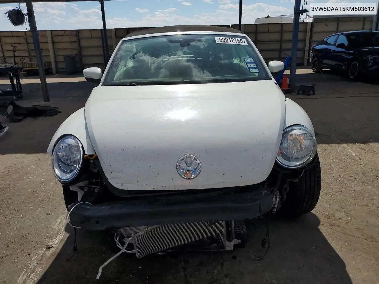 2019 Volkswagen Beetle S VIN: 3VW5DAAT5KM503612 Lot: 59912756