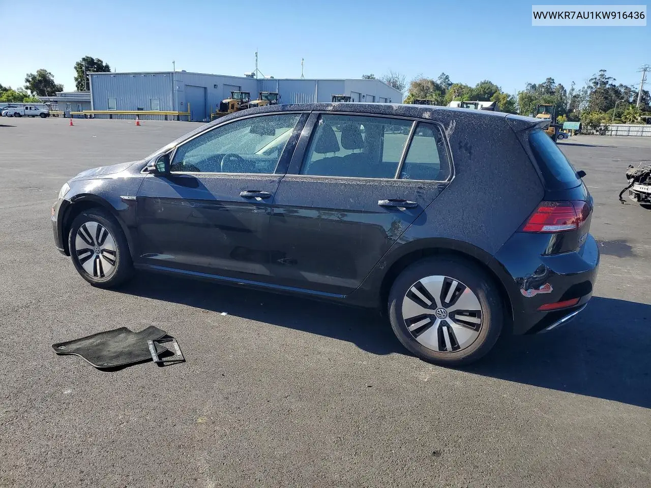 2019 Volkswagen E-Golf Se VIN: WVWKR7AU1KW916436 Lot: 60941706