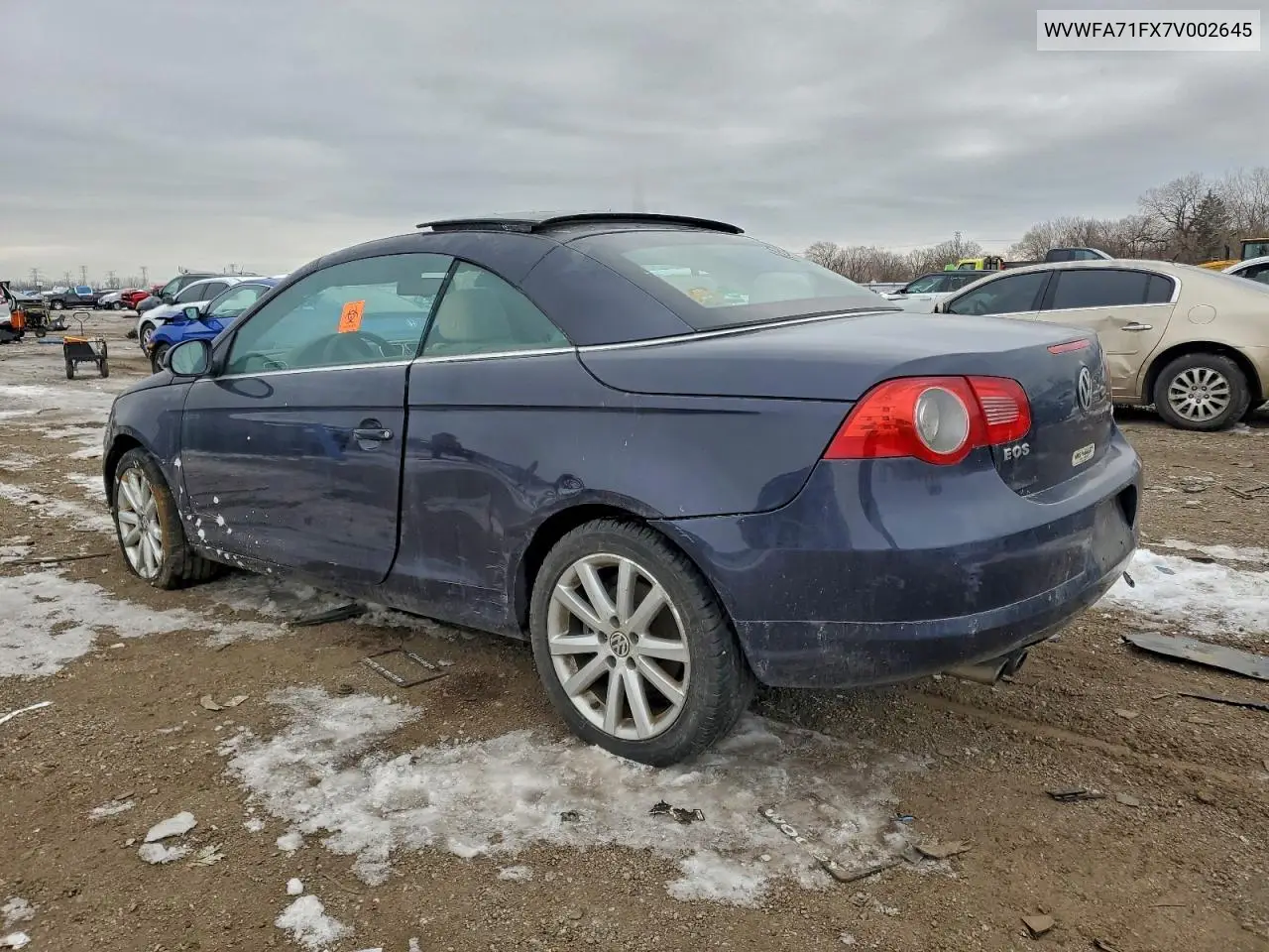 2007 Volkswagen Eos 2.0T Luxury VIN: WVWFA71FX7V002645 Lot: 52077766