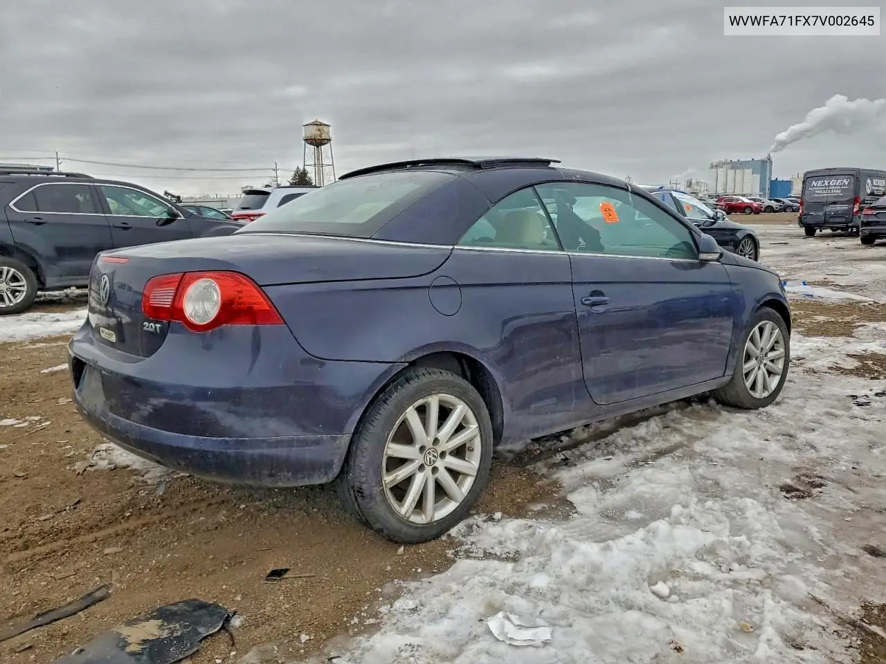 2007 Volkswagen Eos 2.0T Luxury VIN: WVWFA71FX7V002645 Lot: 52077766