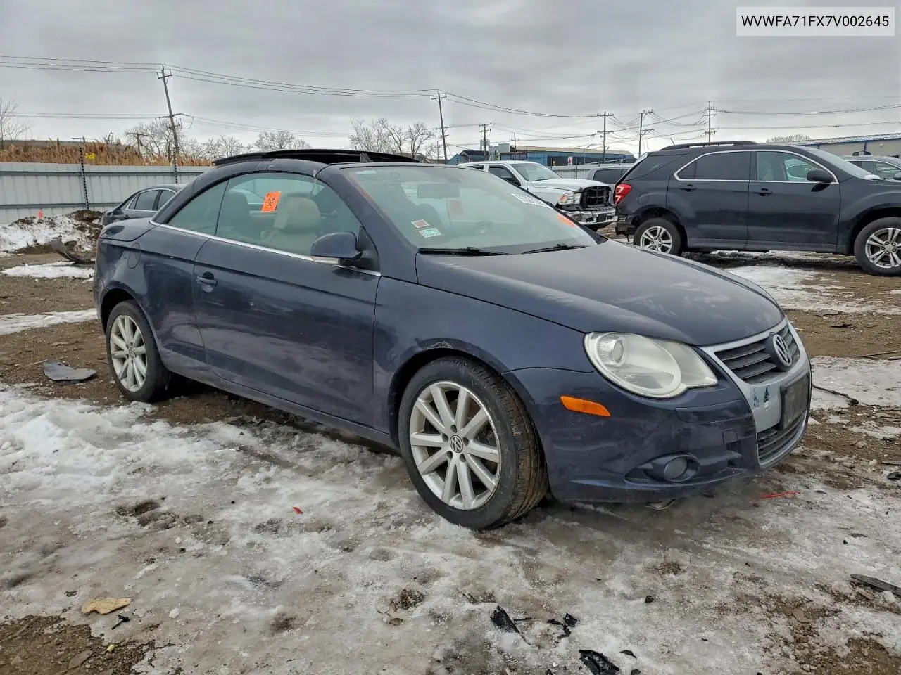 2007 Volkswagen Eos 2.0T Luxury VIN: WVWFA71FX7V002645 Lot: 52077766