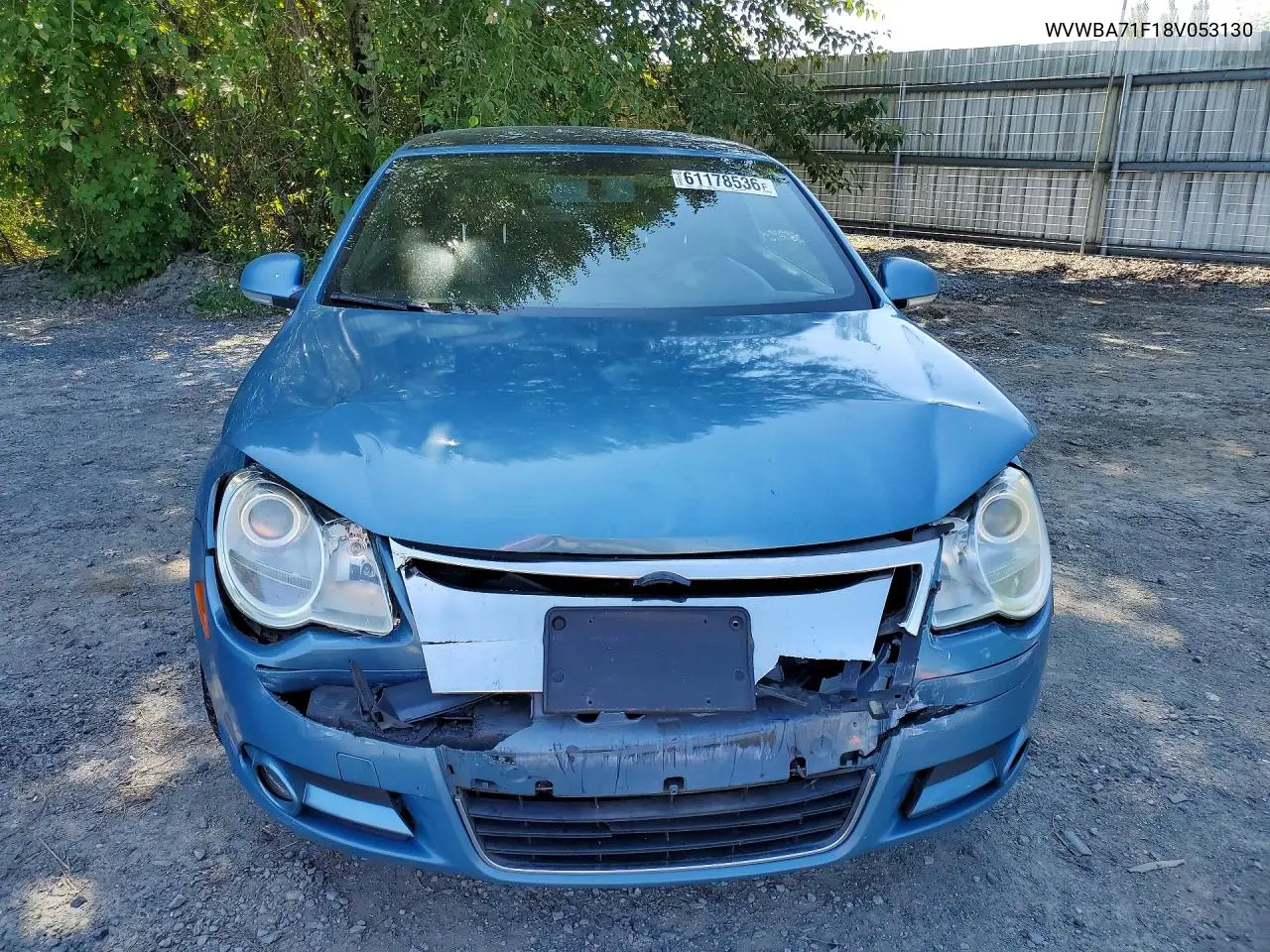 2008 Volkswagen Eos Turbo VIN: WVWBA71F18V053130 Lot: 61178536
