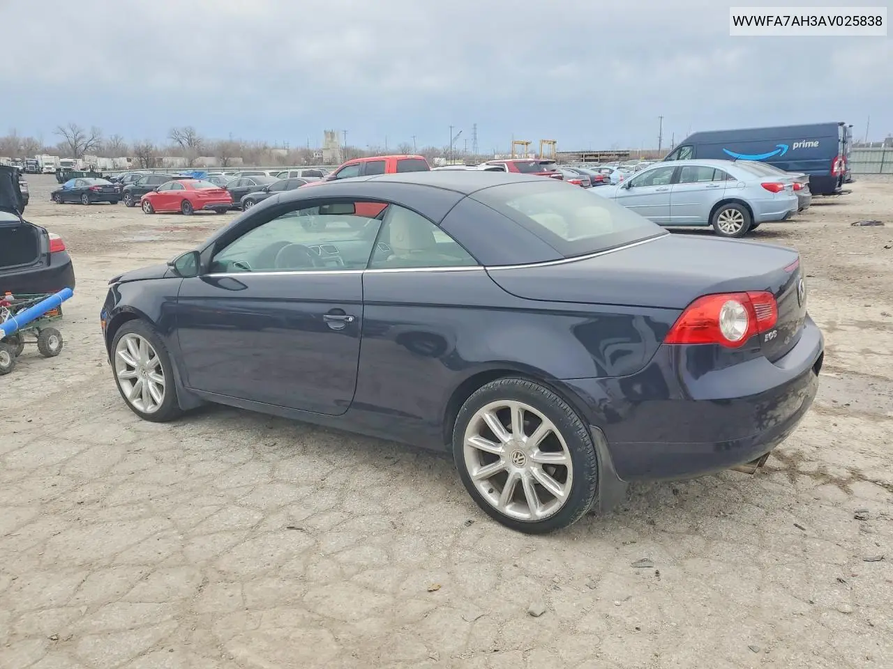 2010 Volkswagen Eos Lux VIN: WVWFA7AH3AV025838 Lot: 78064165