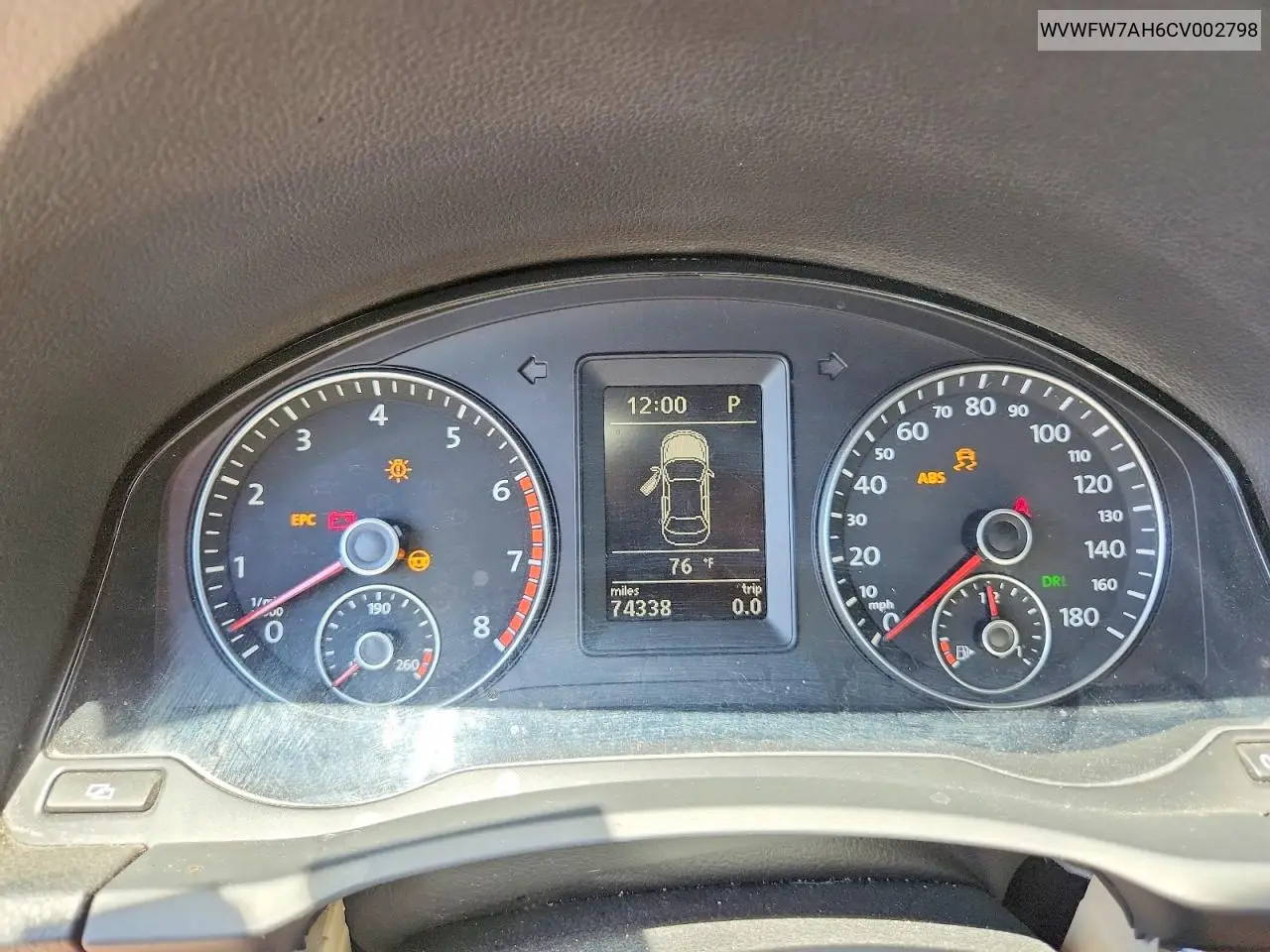 2012 Volkswagen Eos Lux VIN: WVWFW7AH6CV002798 Lot: 55204116
