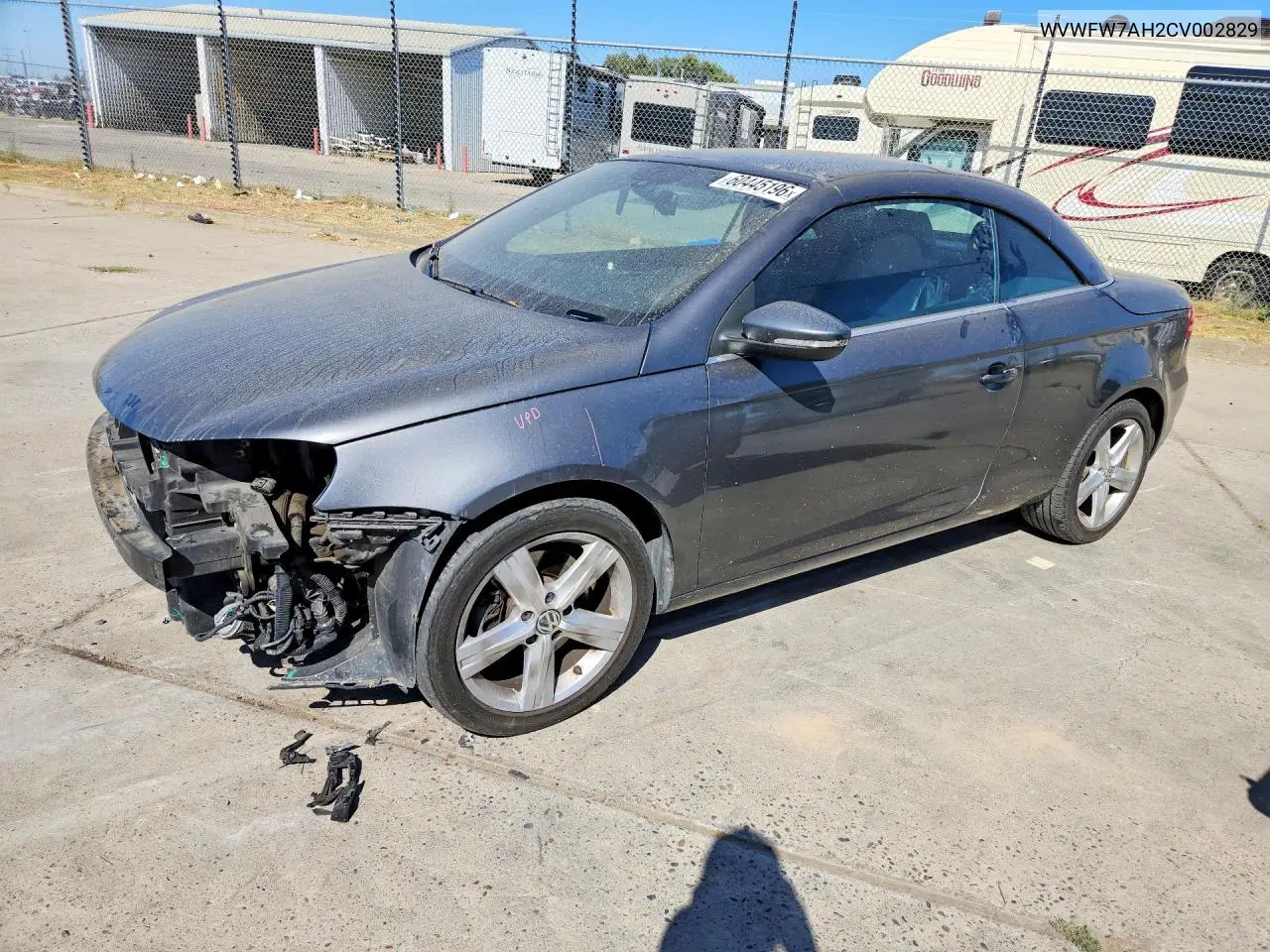 2012 Volkswagen Eos Lux VIN: WVWFW7AH2CV002829 Lot: 60445196