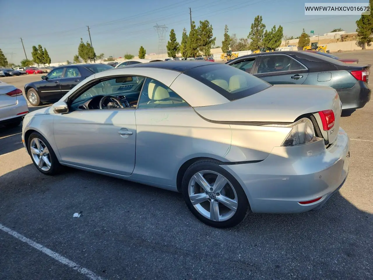 2012 Volkswagen Eos Lux VIN: WVWFW7AHXCV016672 Lot: 60604436