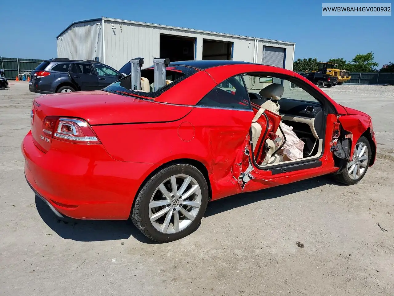 2016 Volkswagen Eos Komfort VIN: WVWBW8AH4GV000932 Lot: 62024336