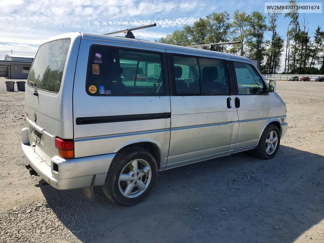 2003 Volkswagen Eurovan Mv VIN: WV2MB47013H001674 Lot: 60141056