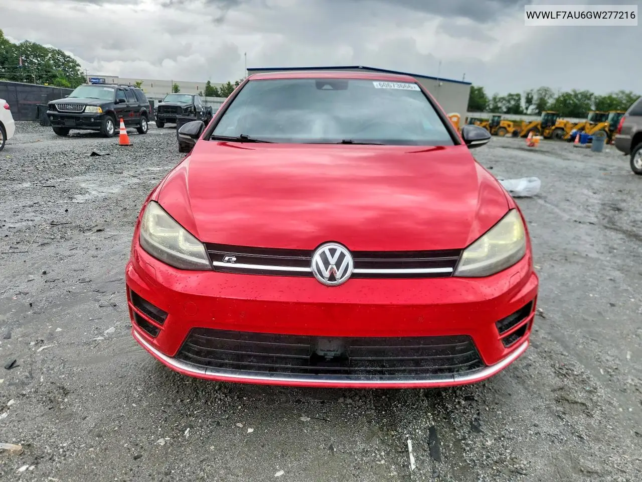 2016 Volkswagen Golf R VIN: WVWLF7AU6GW277216 Lot: 60673666