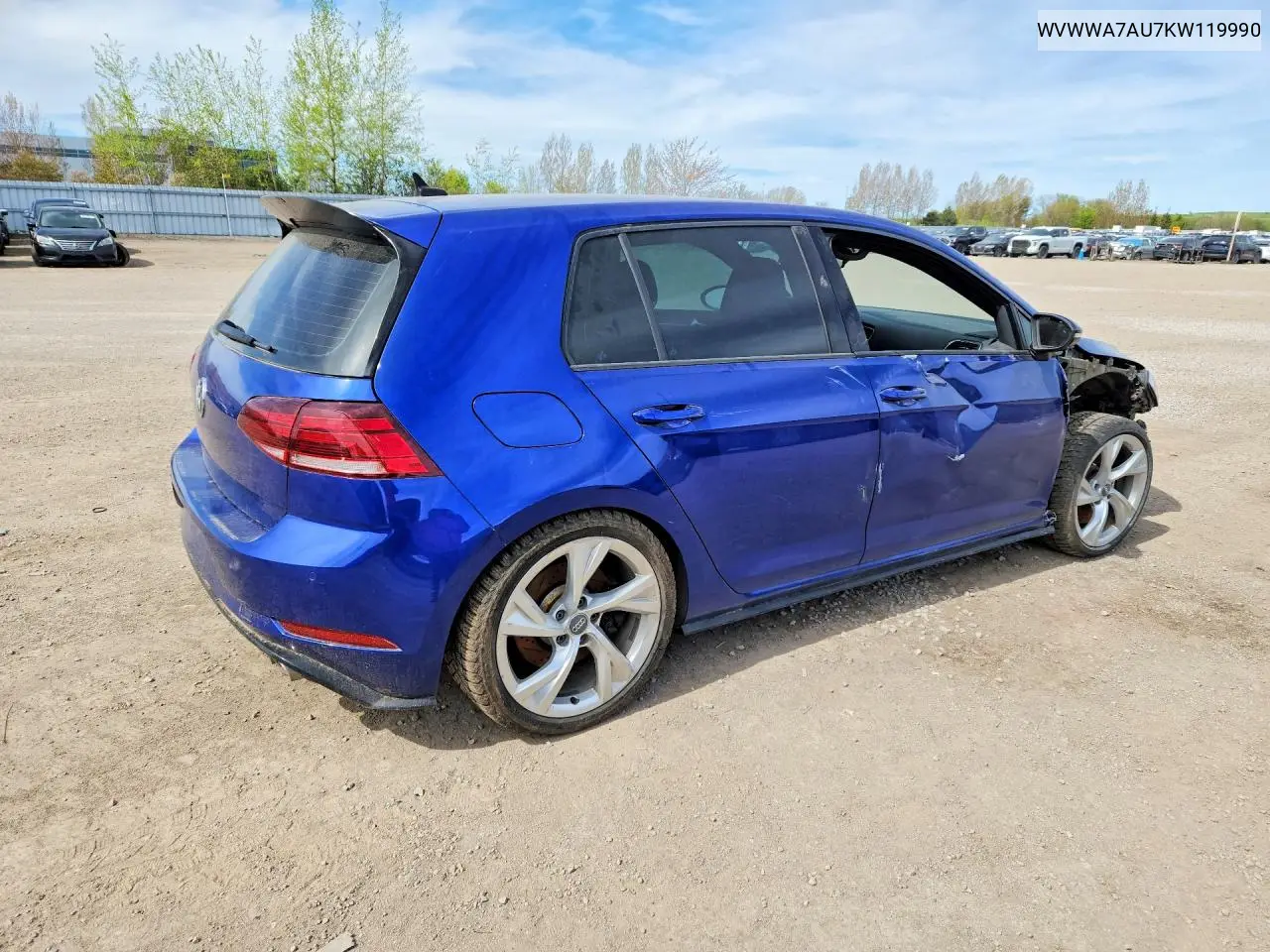 2019 Volkswagen Golf R VIN: WVWWA7AU7KW119990 Lot: 54459166
