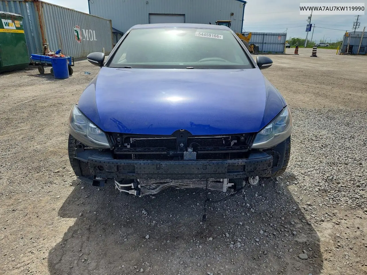 2019 Volkswagen Golf R VIN: WVWWA7AU7KW119990 Lot: 54459166