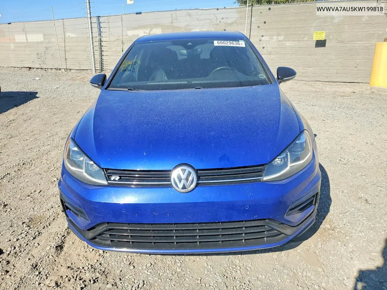 2019 Volkswagen Golf R VIN: WVWVA7AU5KW199818 Lot: 60029636