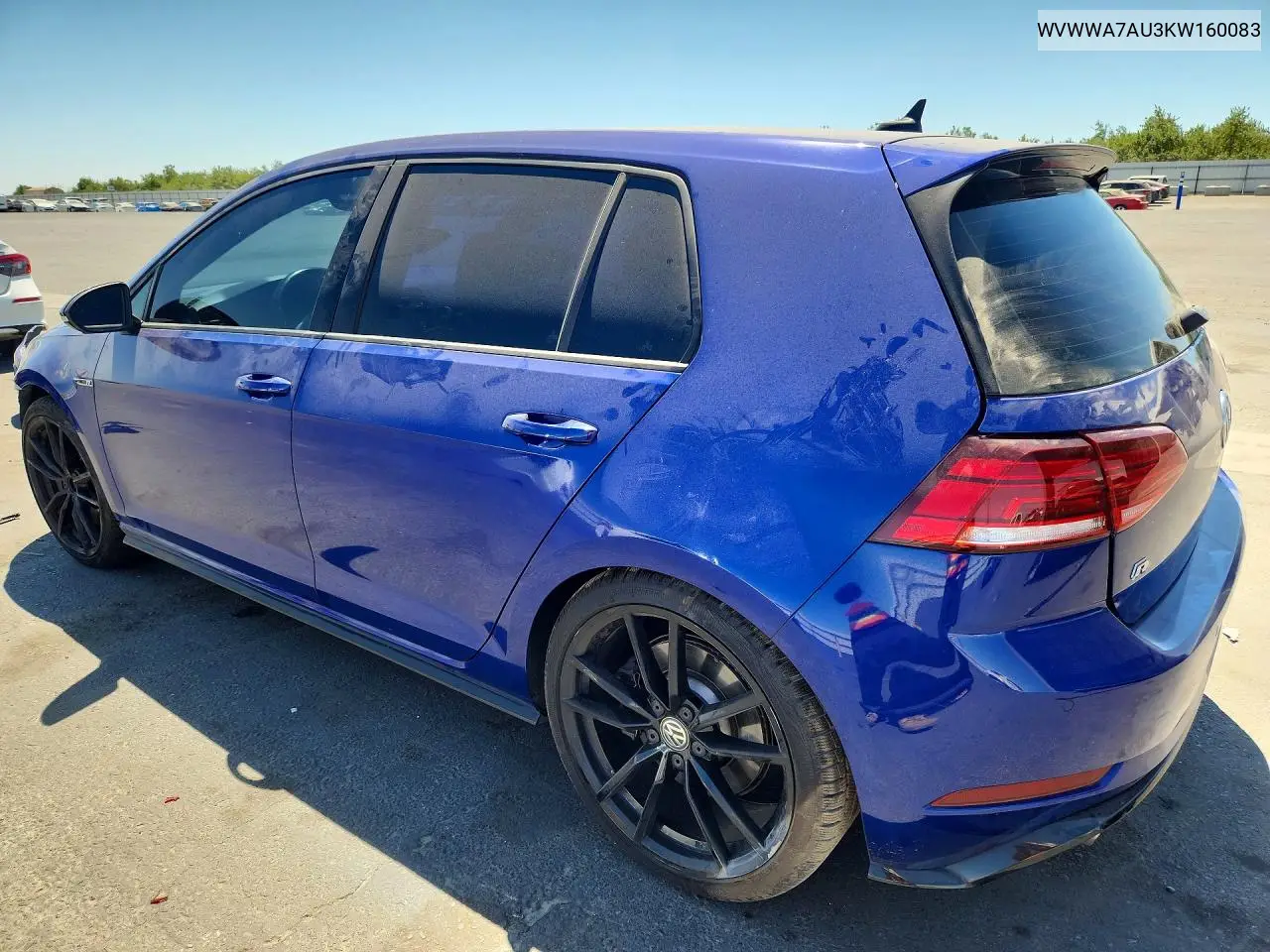 2019 Volkswagen Golf R VIN: WVWWA7AU3KW160083 Lot: 60893856