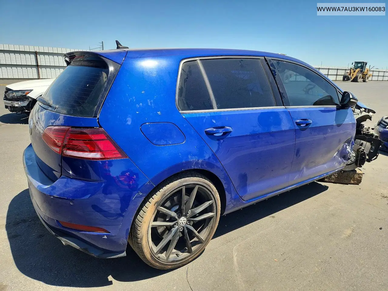 2019 Volkswagen Golf R VIN: WVWWA7AU3KW160083 Lot: 60893856