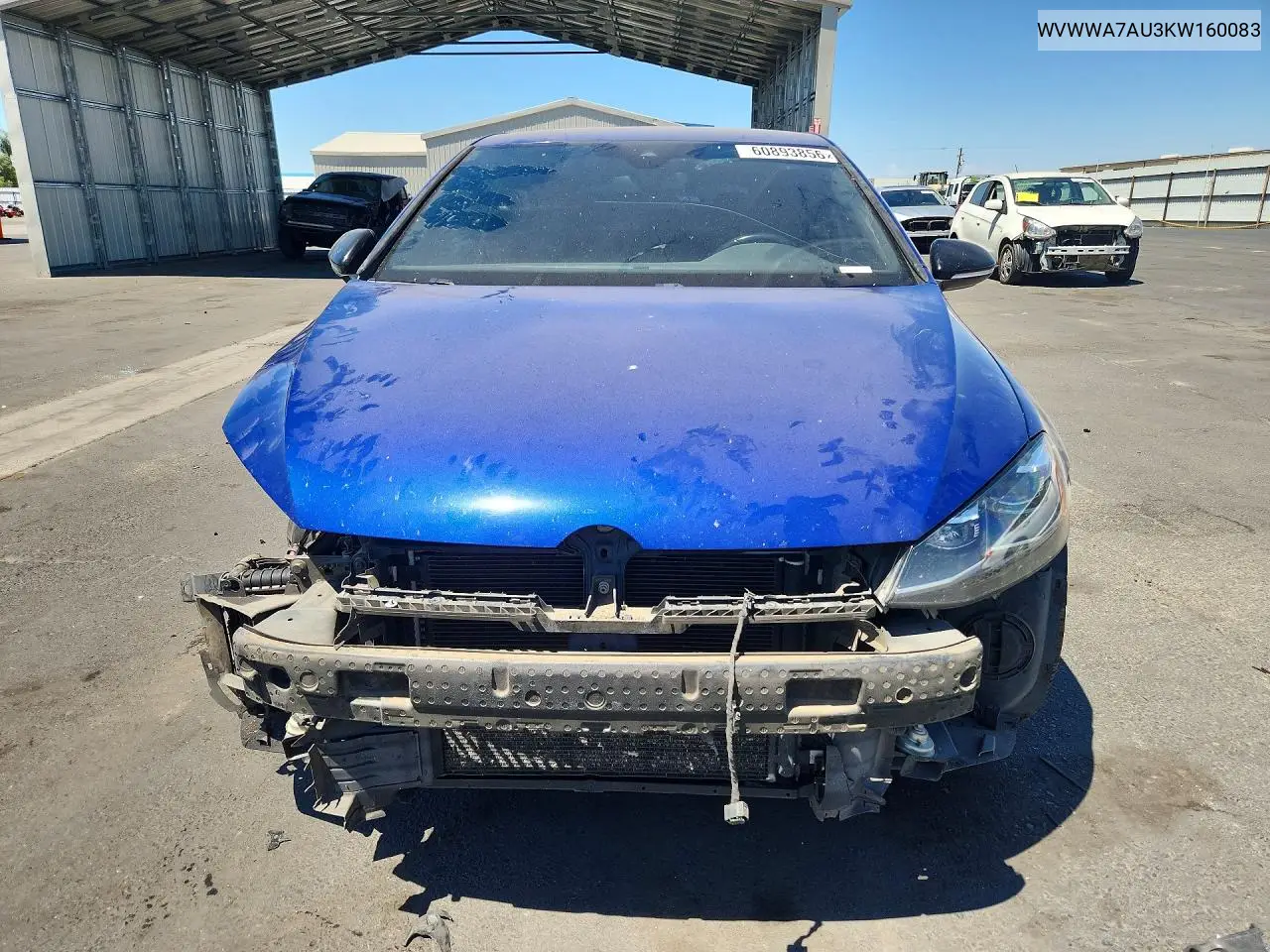2019 Volkswagen Golf R VIN: WVWWA7AU3KW160083 Lot: 60893856