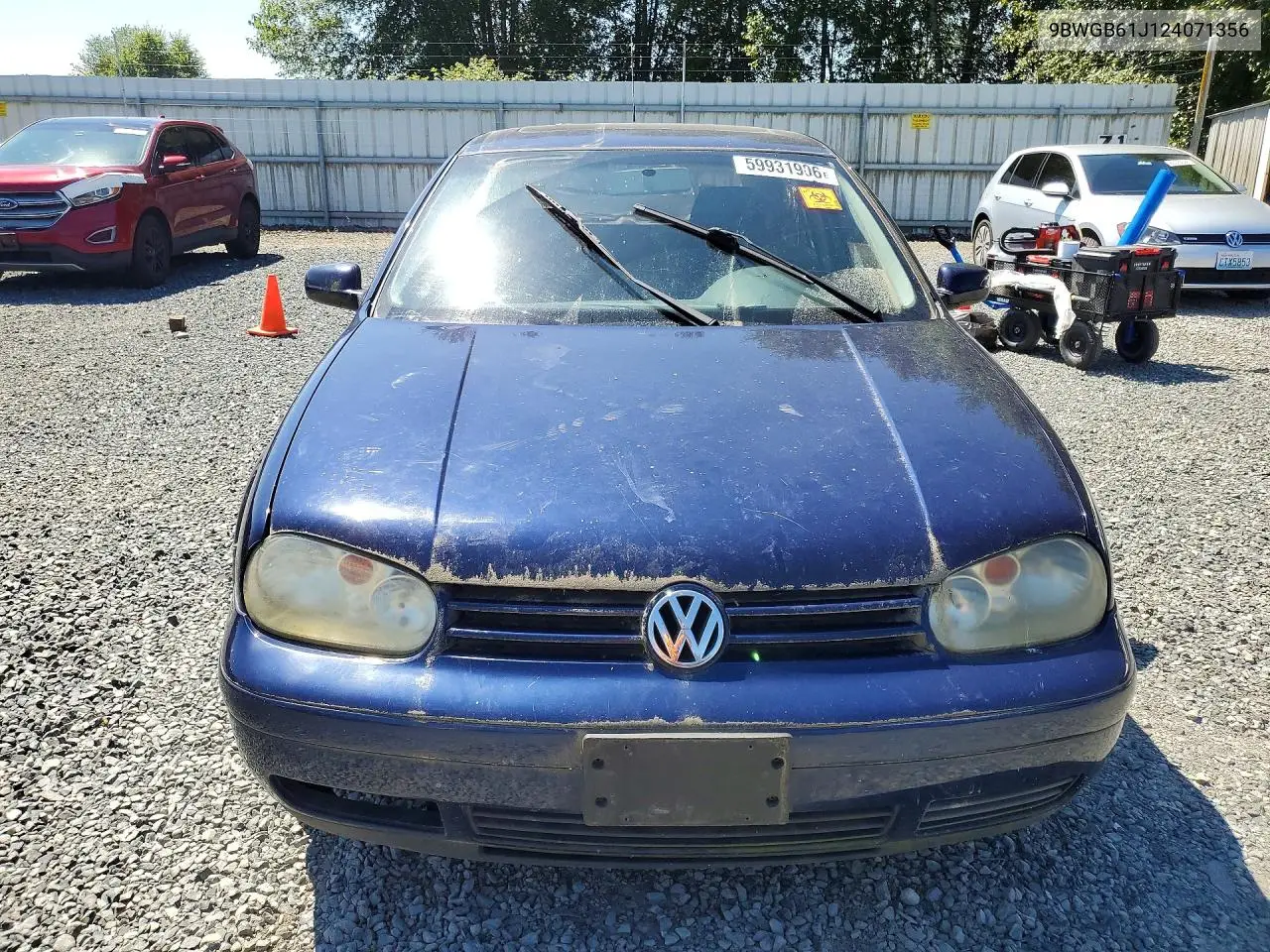 2002 Volkswagen Golf Gls VIN: 9BWGB61J124071356 Lot: 59931906