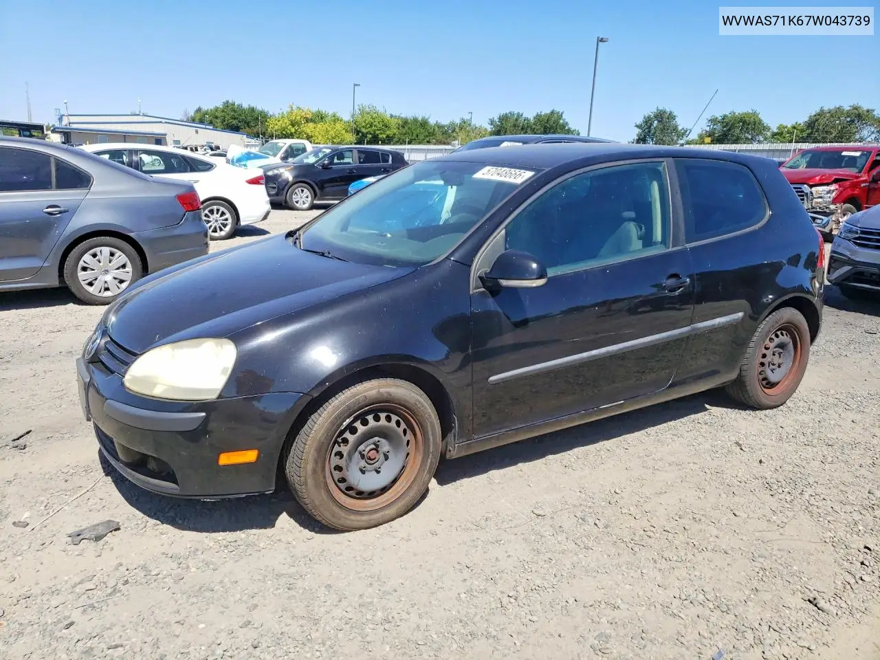 2007 Volkswagen Rabbit VIN: WVWAS71K67W043739 Lot: 57048666