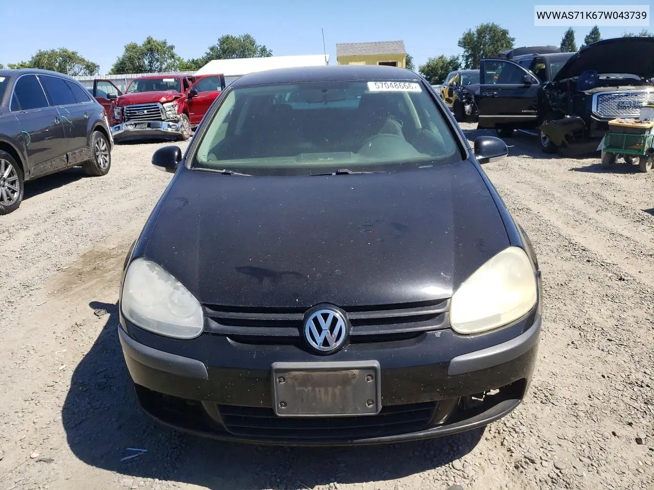 2007 Volkswagen Rabbit VIN: WVWAS71K67W043739 Lot: 57048666