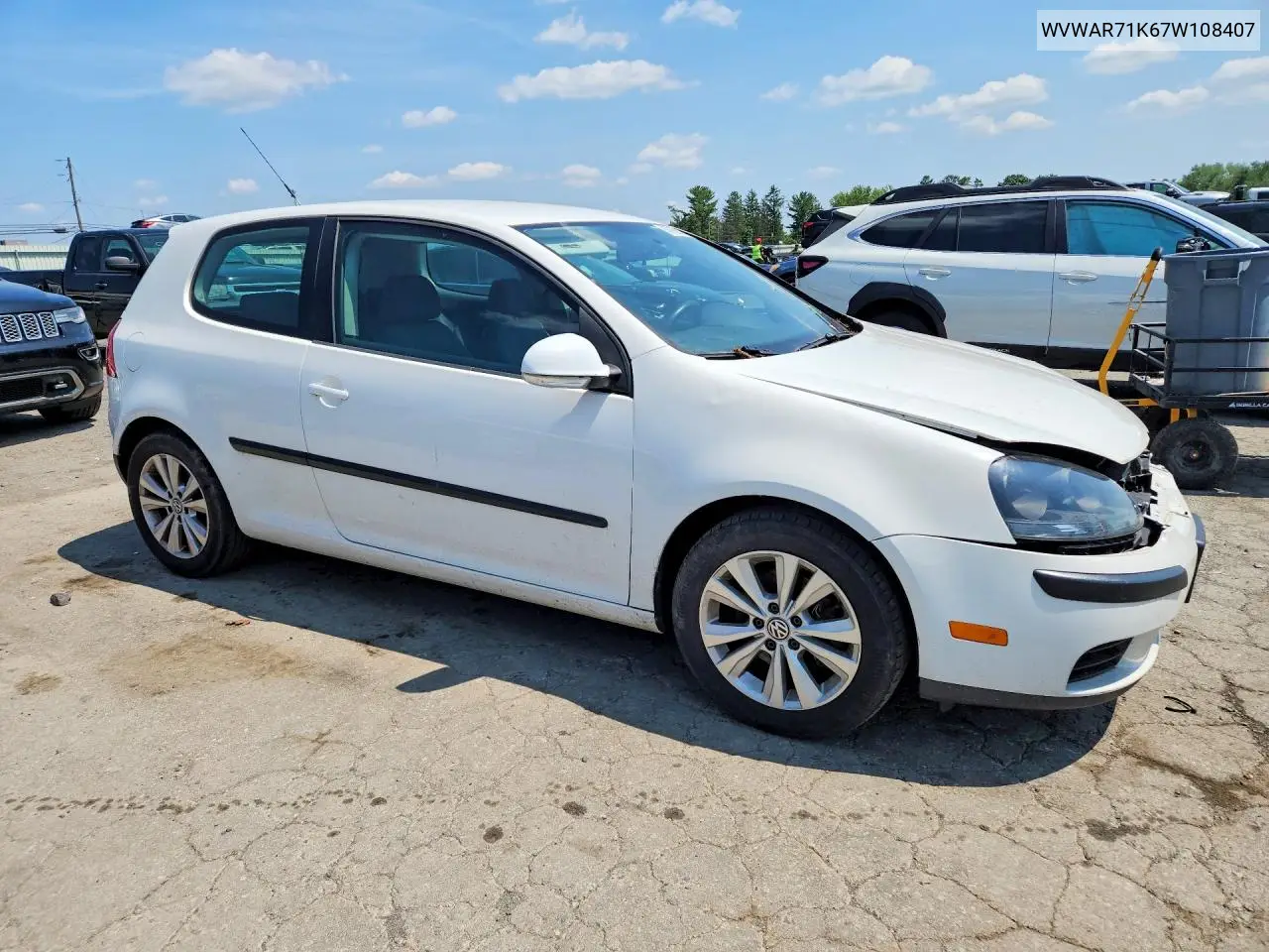 2007 Volkswagen Rabbit VIN: WVWAR71K67W108407 Lot: 60969296