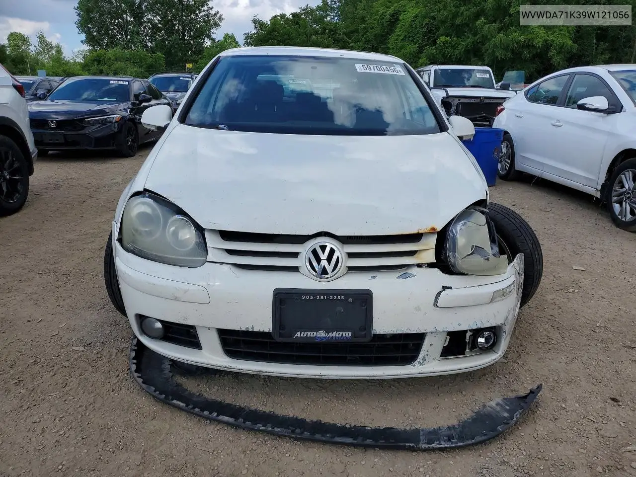 2009 Volkswagen Rabbit VIN: WVWDA71K39W121056 Lot: 59700456