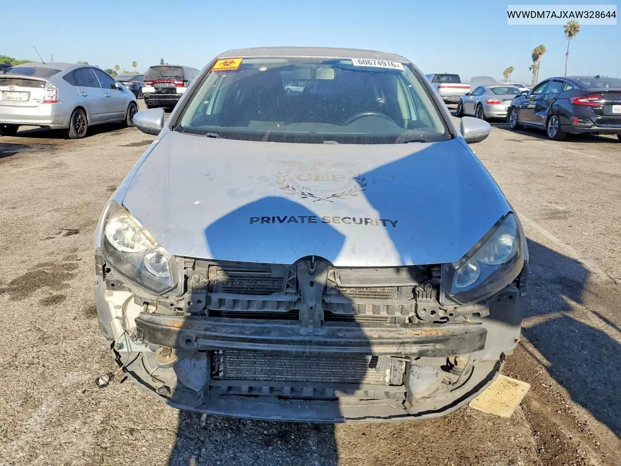 2010 Volkswagen Golf VIN: WVWDM7AJXAW328644 Lot: 60674916