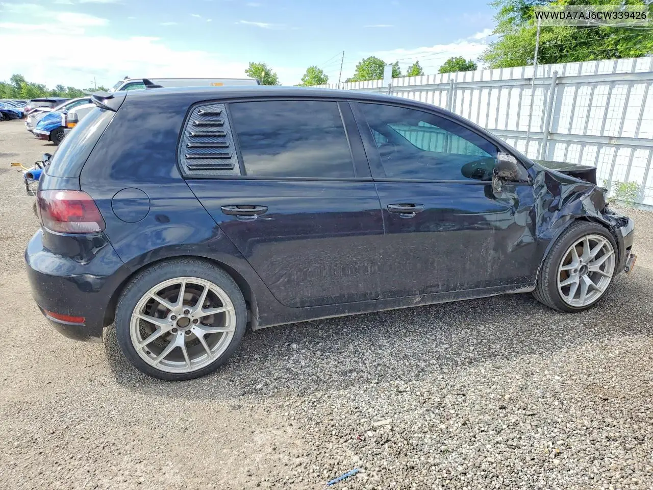 2012 Volkswagen Golf VIN: WVWDA7AJ6CW339426 Lot: 57131986