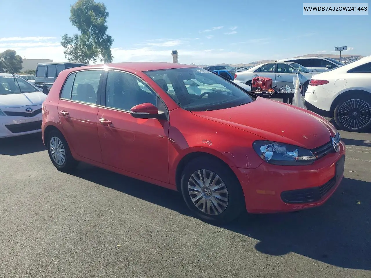 2012 Volkswagen Golf VIN: WVWDB7AJ2CW241443 Lot: 61008276